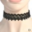 Gotico-preto-de-renda-Gargantilha-Retro-laco-Joias-Colar-Coleira-Pingente-De-Flor miniatura 55
