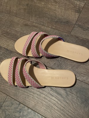 pink checkered slides