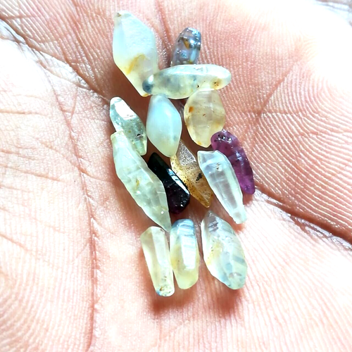 Natural Mix Sapphire Crystal Lot 23.50 ct 14 pcs Gemstone Rough Unheated Hexagon - Picture 3 of 6