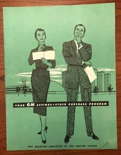 Vintage 1958 General Motors Employee Stock Program Booklet 8" x 6.5" Illustrated