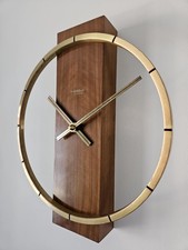 Kienzle Automatic Wall Clock - 1960s MCM - Teak & Brass - Made in Germany