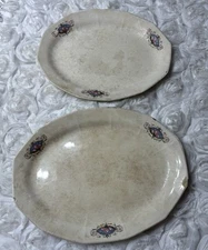 2 Antique S. C. CO Martha Washington Platter Birthstone Series 