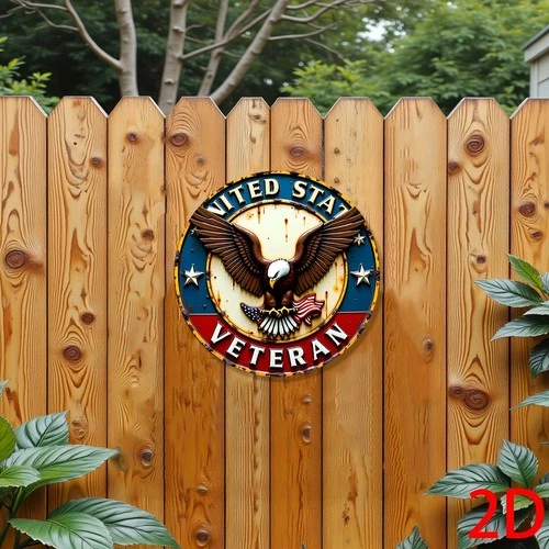 Vintage Aluminum Wall Art Tin Metal Signs Home Décor 8x8 Veteran Patriotic Eagle