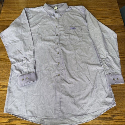Vintage Fedex Stan Herman Shirt 18.5 , 39 Button Up Rare Nice Fed Ex Purple