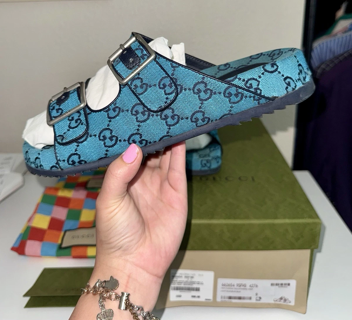 Gucci Blue Sandals for Men for sale | eBay