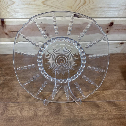 Vintage~Federal Glass  Columbia 11" Chop Plate Depression  1938-1942