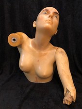 Vintage Life Size WOMAN FEMALE WAX HEAD BUST - PIERRE IMANS MANNEQUIN - Repaired