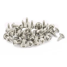 50pcs 3x8 Stainless Steel Phillips Head Self-Tapping Screw with Shoulder Washer