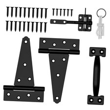 HAPPTGATE Heavy Duty Fence Gate Hardware Kit, 6in Gate Hinges and Latch Set
