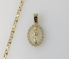 Collar de cadena chapado en oro delicado Saint Jude de 2,5 mm Oro San Judas Tadeo Cadena
