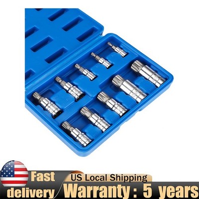 XZN Spline Bit Socket Set 10 Piece Triple Square M4-M18 Metric Tool Kit
