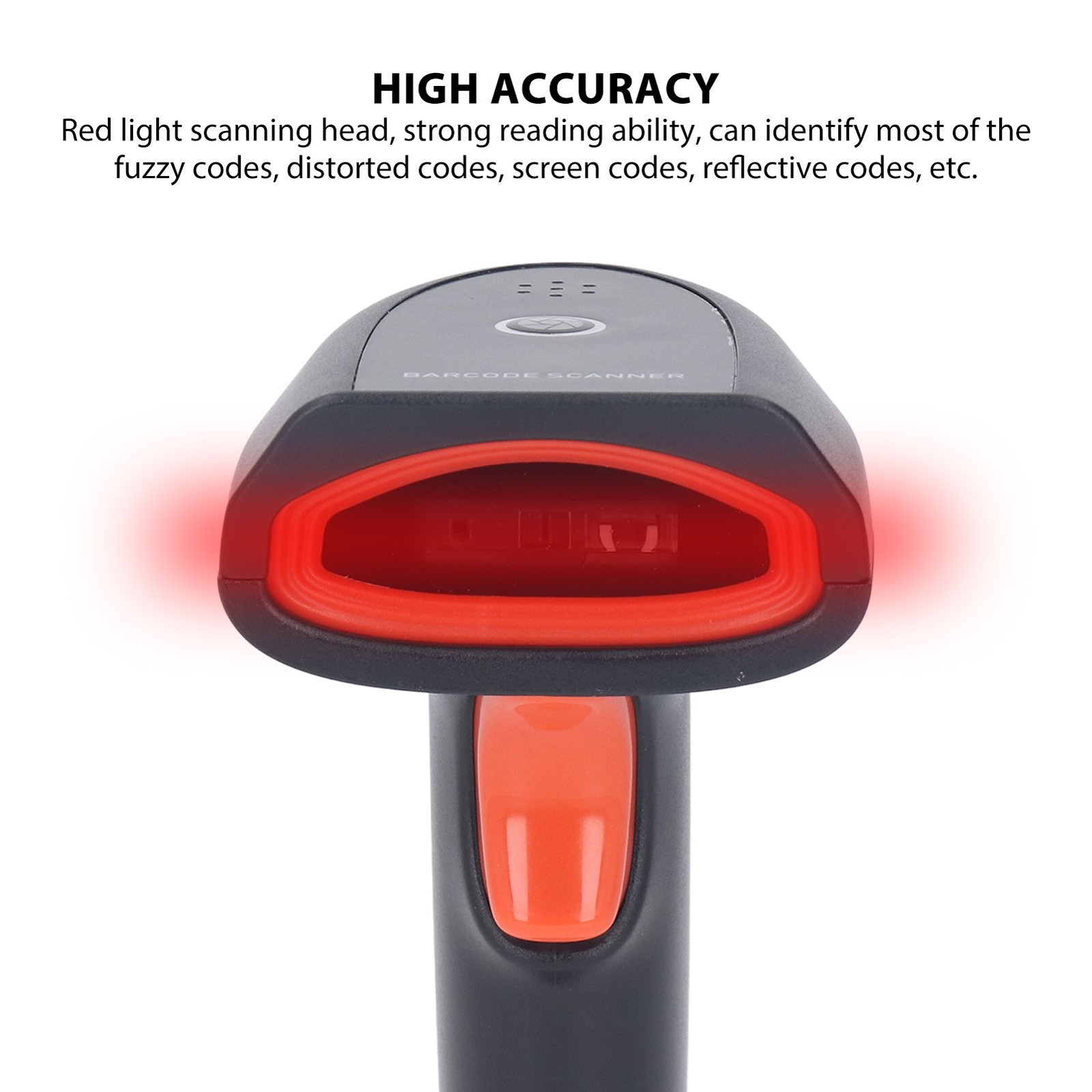 .1D Barcode Scanner 2.4G Wireless Red Light Barcode Reader Red Light Handheld