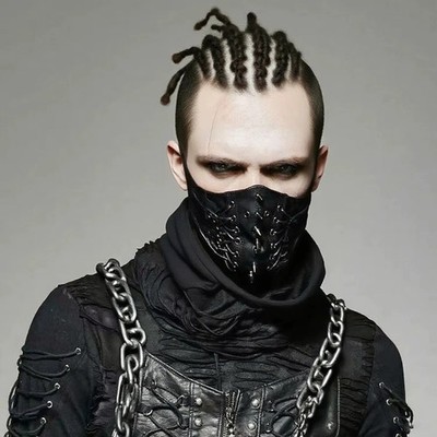 Steampunk Gothic Maske Punk PU Leder Cosplay Festival Party Schwarz