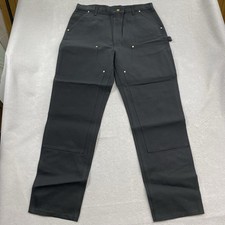 Carhartt Pants Mens 40x36 Black Double Knee Duck Canvas B01 BLK Irregular