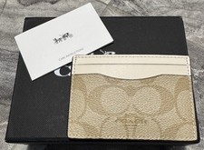 NEW Coach Card Case In Box Light Tan