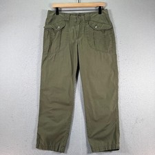 Vintage Lauren Ralph Lauren Chino Pants Womens 8 Green Pocket Army Trendy Y2K