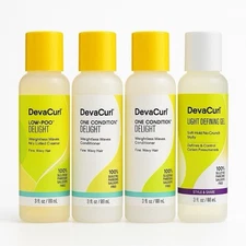 DevaCurl Low-Poo Delight, Light Gel, Conditioner Discontinued 4-Pack -3 oz each