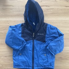 Columbia Reversible, Spring Jacket Toddler Size 3T Blue Hooded Full Zip
