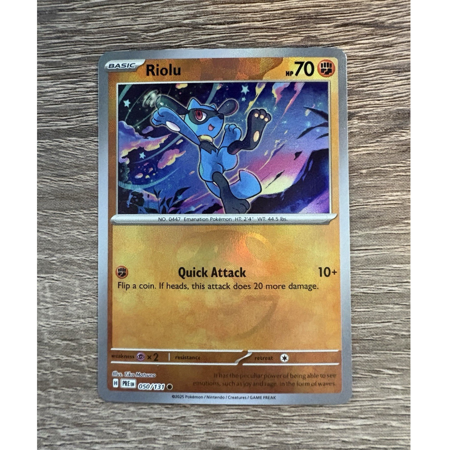 Riolu 050/131 Master Ball Pokemon TCG SV: Prismatic Evolutions NM