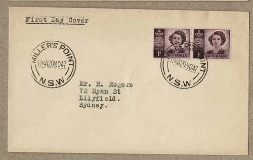 Australia 1947 Princess Plain FDC Cover NSW postmark MILLER'S POINT