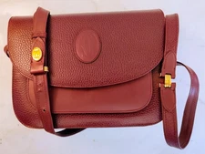 CARTIER ROOM BAG 3 BELLOWS Postina Leather Shoulder Strap Bordeaux Vintage