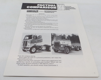 74 White Motor Trucks Factual Comparison ROAD BOSS 2 / INTERNATIONAL TRANSTAR II