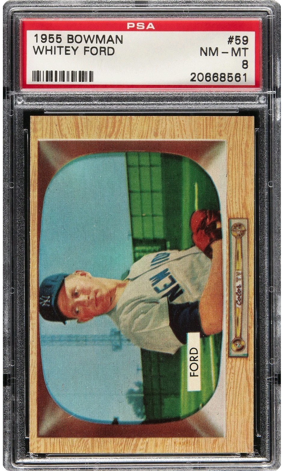 1955 Bowman Whitey Ford PSA 8 NM-M New York Yankees HOF **SHARP**