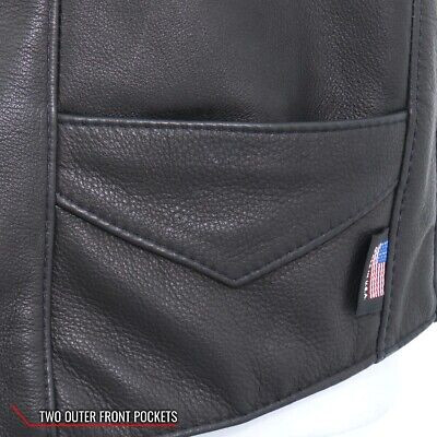 Hot Leathers VSM5006 Men's USA Made Classic Premium Motorcycle Leather Vest - Picture 12 of 12