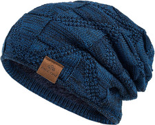 Mens Beanie Hat Slouch Skull Cap Knit Long Baggy Winter Summer Acrylic Polyester
