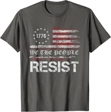 Resist Trump Protest Anti Political American Flag Unisex T-Shirt