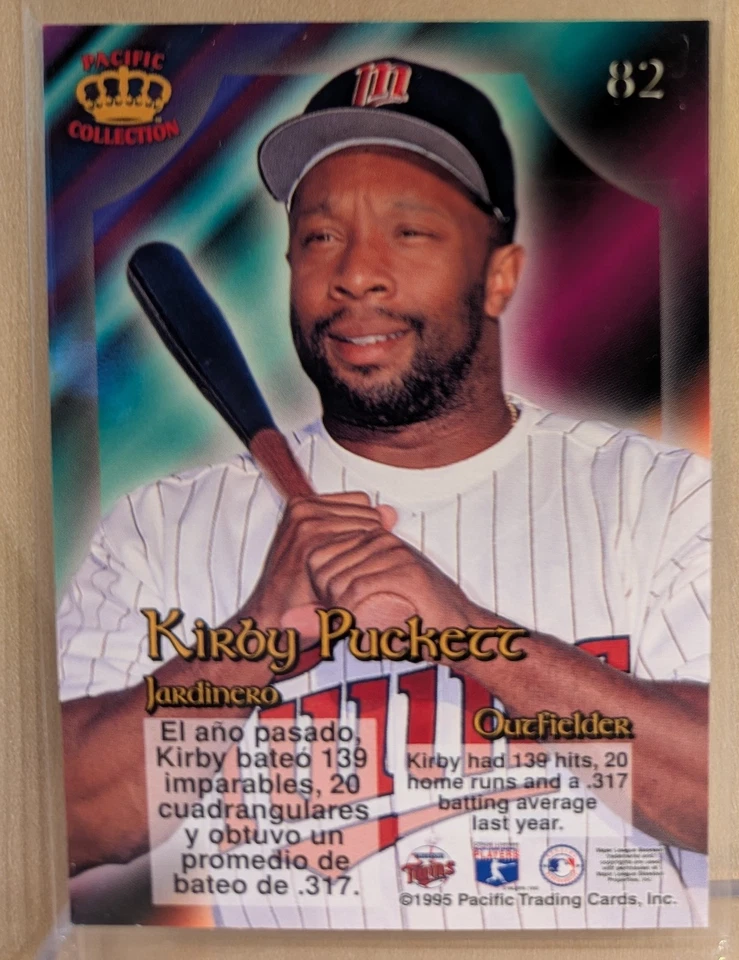 1995 Pacific Crown SILVER PRISMS #82 Kirby Puckett Refractor HOF RARE PREMIUM - Image 2 of 2