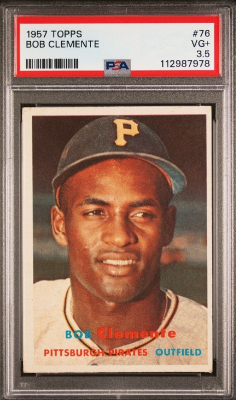 1957 Topps ROBERTO CLEMENTE #76 Bob Set-Break - Pittsburgh Pirates PSA 3.5 VG +