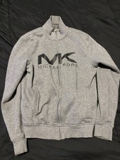 Michael Kors Jacket Mens Size Medium Fleece Sweatshirt Sweater Full Zip Big Logo