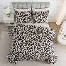 Safari Leopard Cheetah Print Comforter Set, King Size 3 Pieces for All Season...