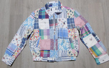 Polo Ralph Lauren Girl's 6X Patchwork Jacket Multicoloed LS Full Zip