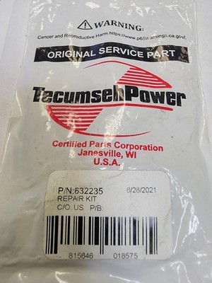 New-OEM--Tecumseh Carburetor Kit 632235  TVM140, H60, HM70, HMXL70