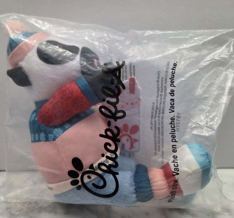 NEW 2023 Chick-fil-A Limited Edition Holiday Milkshake Plush Cow, Sealed Bag