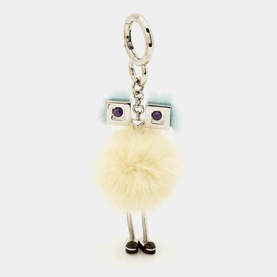 Fendi Bag Charm YellowBlue Fox Fur Hypnoteyes Chick Pom Pom | eBay