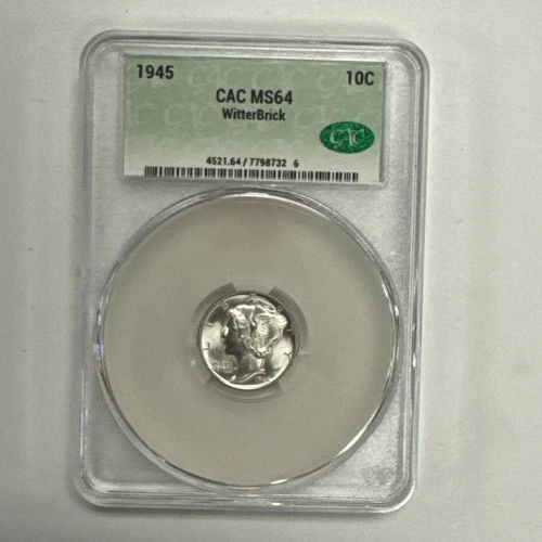 1945 Mercury Dime CAC MS64 Witter Brick Seth Chandler