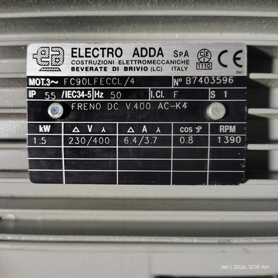 Electro Adda FC90LFEccl /4 230/400 Kw1.5 A 6.4/ 3.7 1390 Rpm