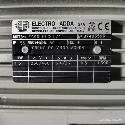 #ad Electro Adda FC90LFEccl 4 230 400 Kw1.5 A 6.4 3.7 1390 Rpm $300.00