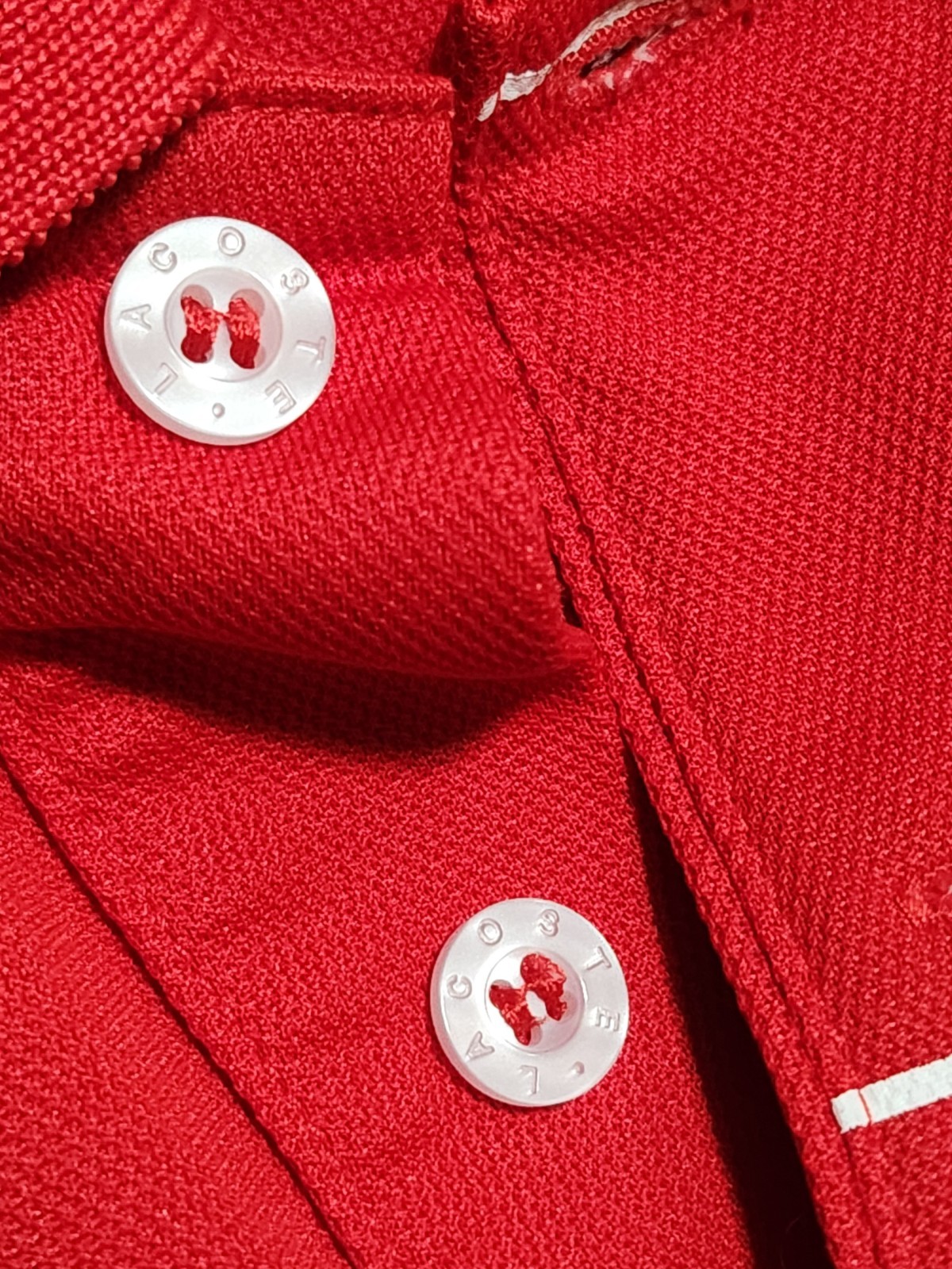 BRAND NEW 1990s Lacoste Sport Polo Shirt  Red Striped Short Sleeve Size 3 RARE thumbnail 8