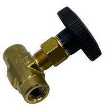 PARKER 4F-V6LN-B NEEDLE VALVE 27YV BRASS, ROUND HANDLE, STRAIGHT 4FV6LNB