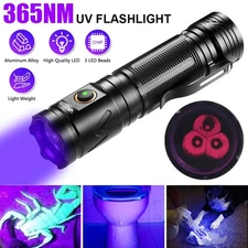 5-140W UV Flashlight 365nm Ultraviolet Light Handheld USB Rechargeable Torch set