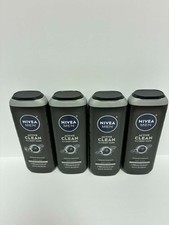 NIVEA MEN Active Clean 3 in 1 Body Wash Charcoal 16.9oz. 4 Pack Face Hair Shower