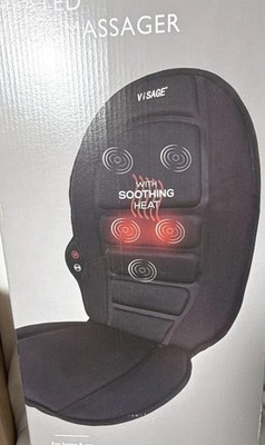 Visage Pro Style Heated Back Massager, Black, 6 Massage Heads, UL car or home