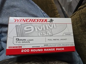 Winchester Target 9mm Luger 115gr 200rd Range Pack Empty Ammo Box