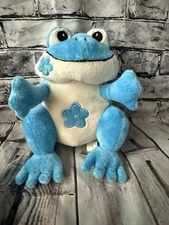 Froggy Friends 7” Blue Flower Frog Plush Toy Stuffed