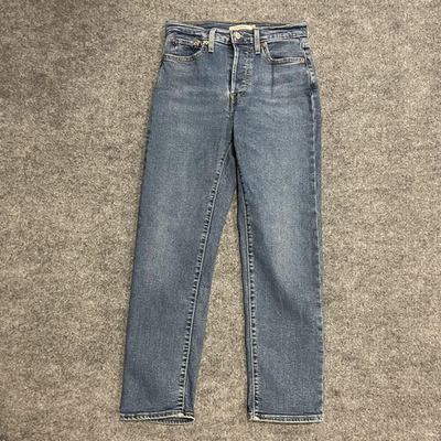 #ad Levis Wedgie Straight Jeans Womens 27 Blue High Rise Button Fly Stretch Denim $25.99