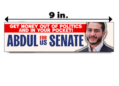 ABDUL EL-SAYED Michigan Senate Bumper Sticker Decal Democrat Progressive Bernie